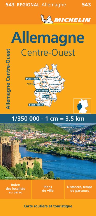 Michelin Regional kaart 543 - Allemagne Centre-Ouest - Midden-West Duitsland
