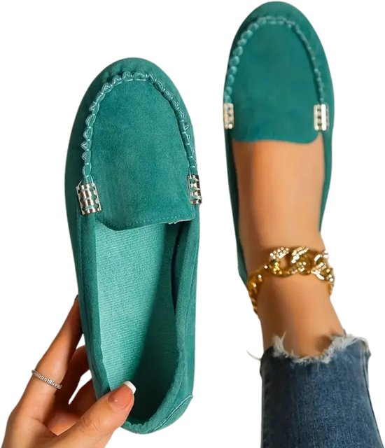 Bovista Loafers Dames - Met Hak - Damesschoenen - Instappers - Blauw - Maat 39