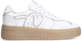 Manfield - Femme - Baskets en cuir blanc - Taille 40