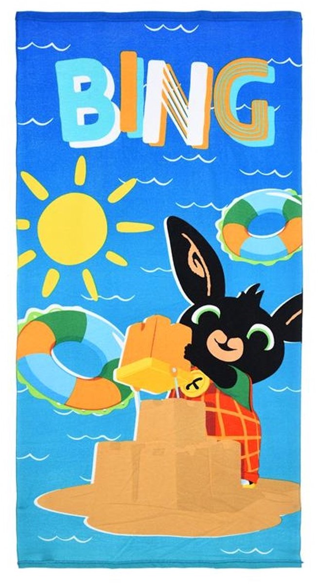 Bing Bunny Strandlaken - badhandoek Bing Bunny - 70 x 140 cm - 100% Polyester - Absorberend