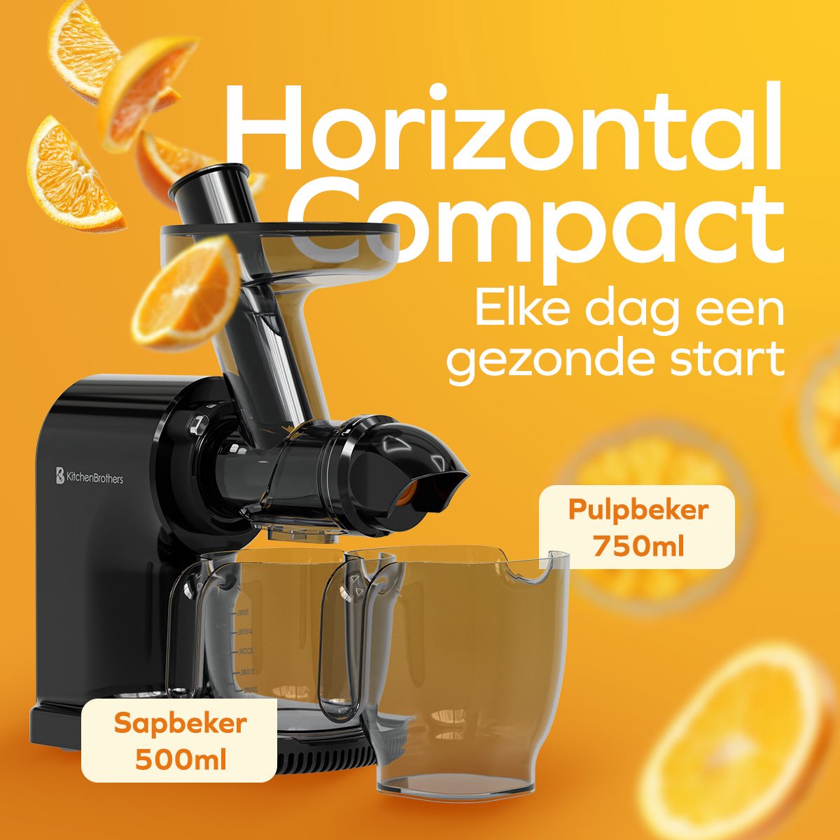 KitchenBrothers Compact Slowjuicer - PFAS vrij thumbnail 3