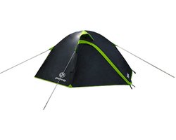 Peme Taurus Koepeltent Tent voor 2 personen, Zwart en groen, 2 ingangen, muskietennet, waterdicht, snelle opbouw, ademend materiaal