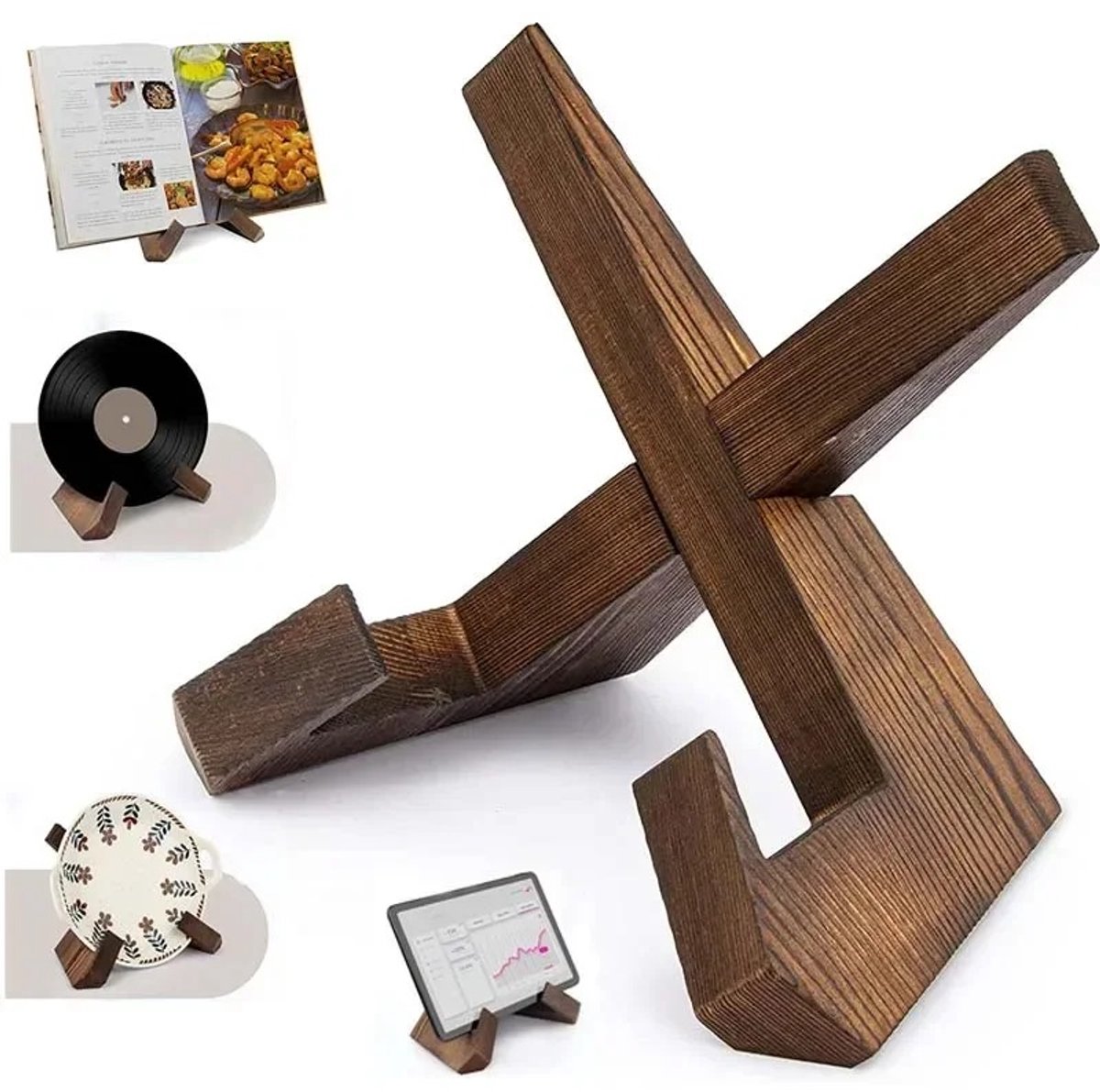 WiseGoods Premium Houten Boekstandaard - Luxe Boekhouder Voor Kookboeken - Compact En Duurzaam - Woonaccessoires - Cadeau - Hout
