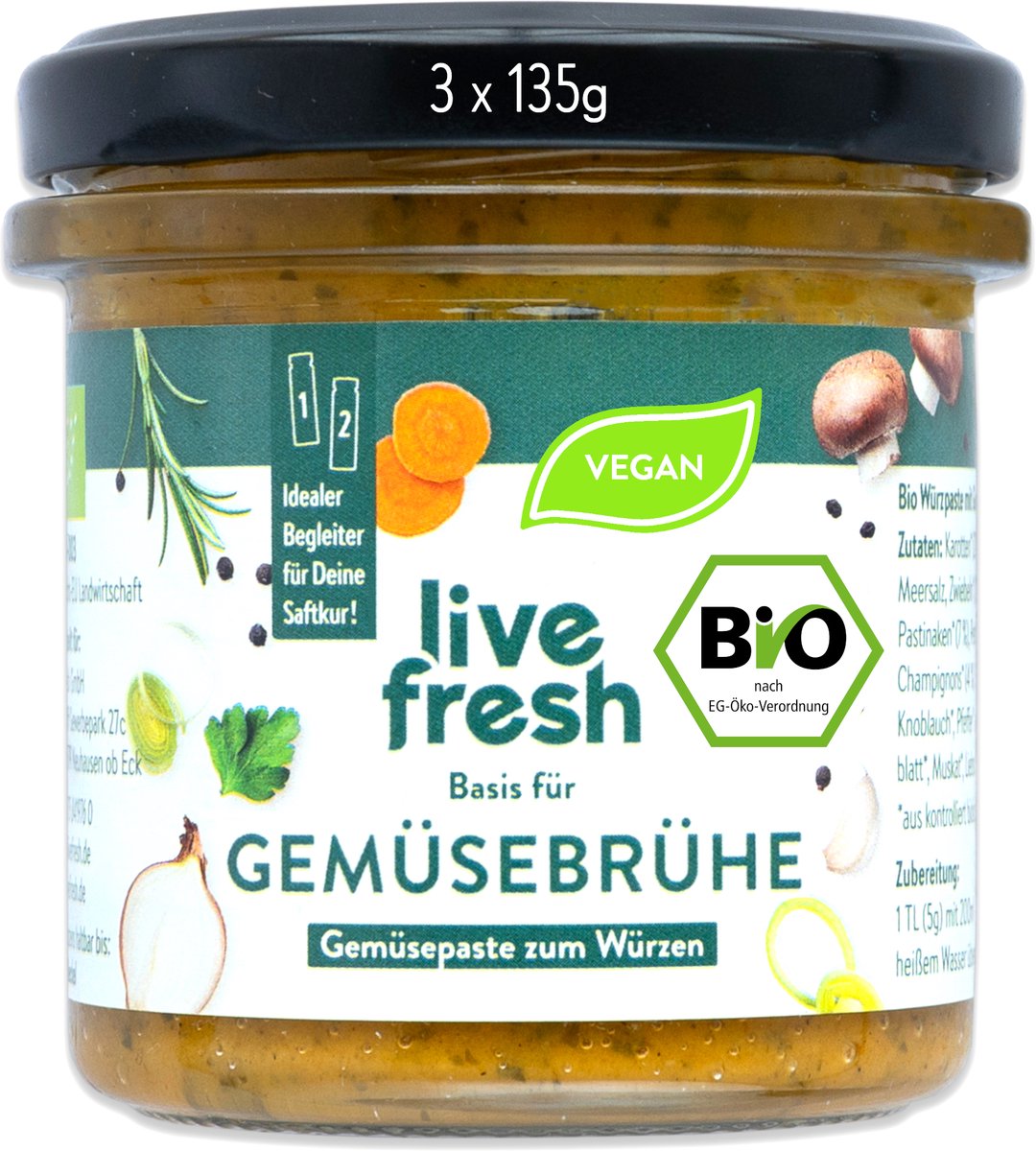 LiveFresh Gemüsebrühe Basis – Bio & Vegan