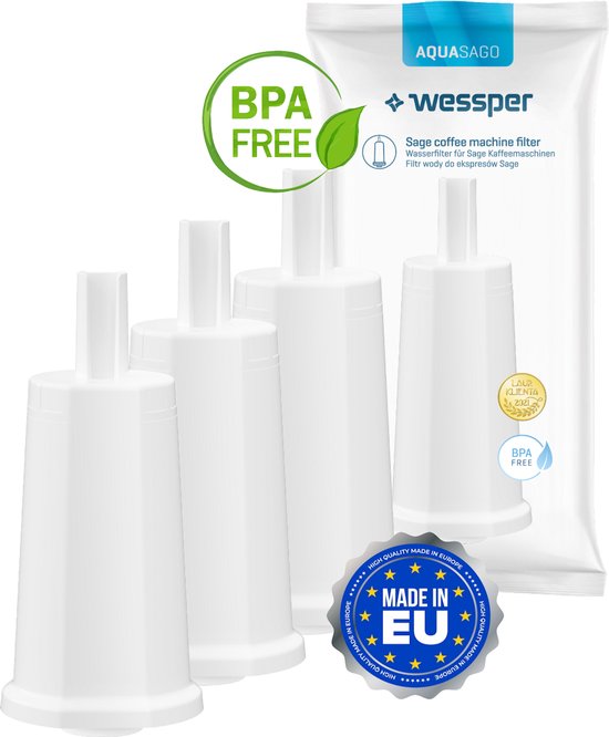 BREAUILL 4 filtri di ricambio per Sage Barista Express Pro, filtro acqua per SES008/SES810/SES875/SES880/SES920/SES980/SES990/BES008