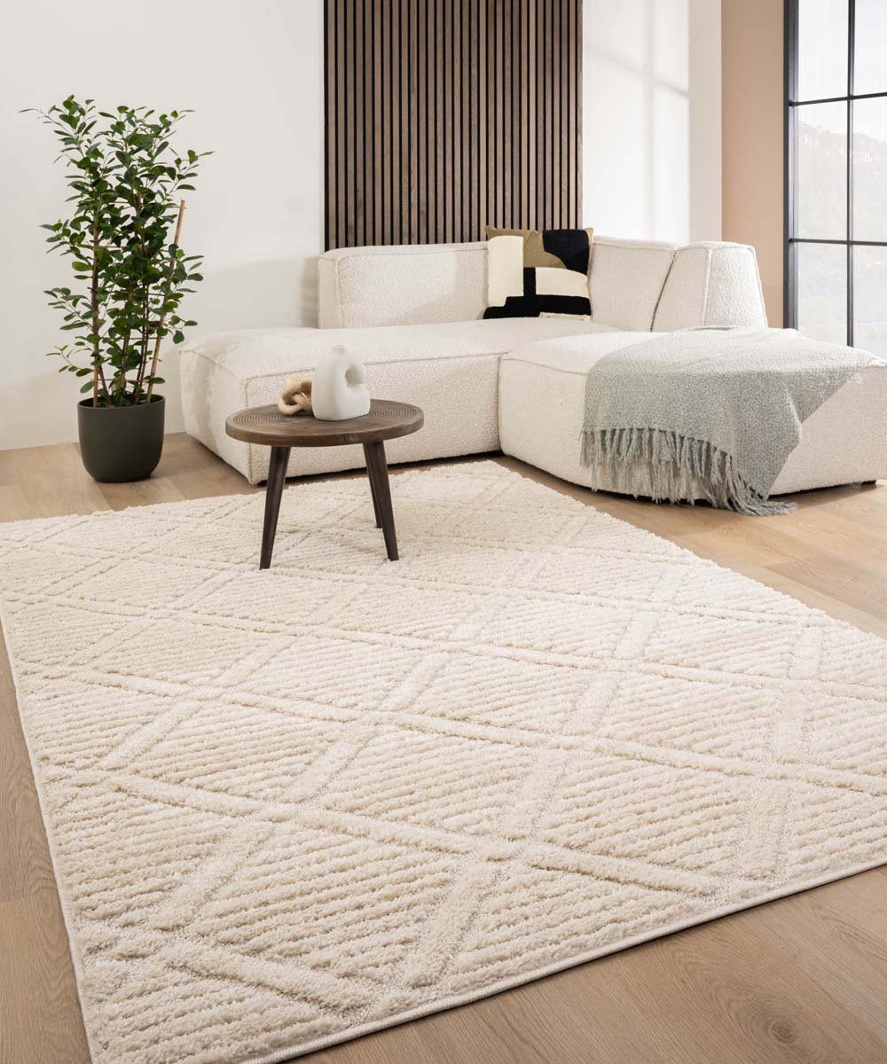 Scandinavisch vloerkleed - Arc Gem crème 300x400