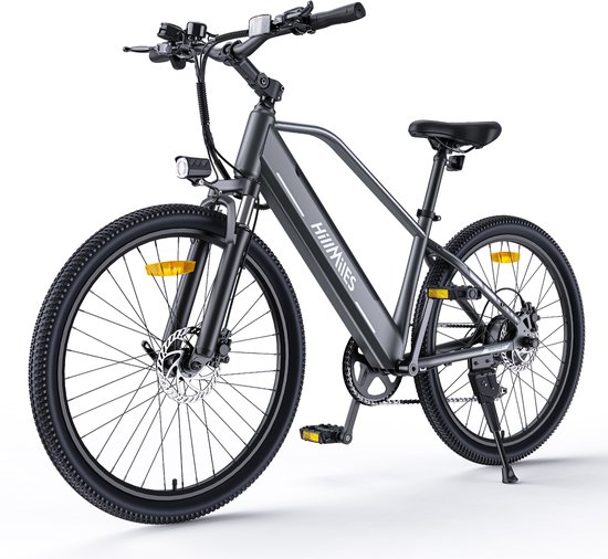 Hillmiles MileTrail 1 Elektrische fiets - Actieradius 80km - Verwijderbare batterij 36V13Ah - Motor 250W - Shimano 7 versnellingen - Hydraulische schijfrem - 26 Inch City Commuter EBike - Grijs