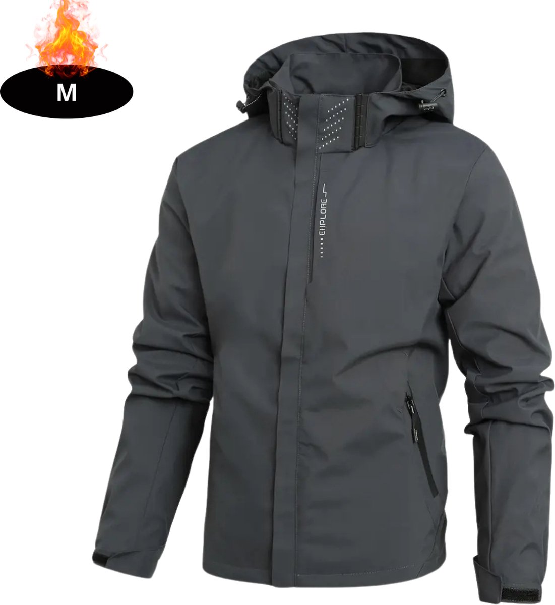 Bovista Windjas Heren Parka Lente & Herfst Jas Volwassen Windjack Windbreaker Outdoor Grijs