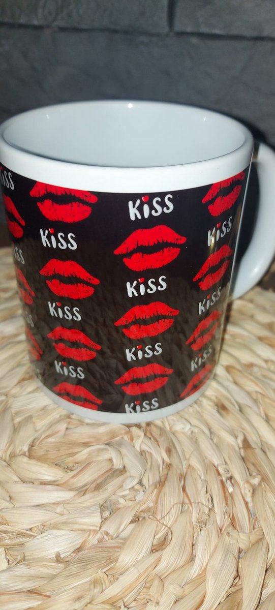Bedrukte mok met lippen, Valentijns mok, Mok, Mok met tekst, Bedrukte mok, Cadeau, Beker, Koffie mok, XLX