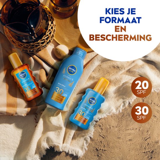 NIVEA SUN Protect & Bronze Zonnebrand Olie Spray SPF 30 - Zonnespray - Waterproof - Zonneolie - 200 ml