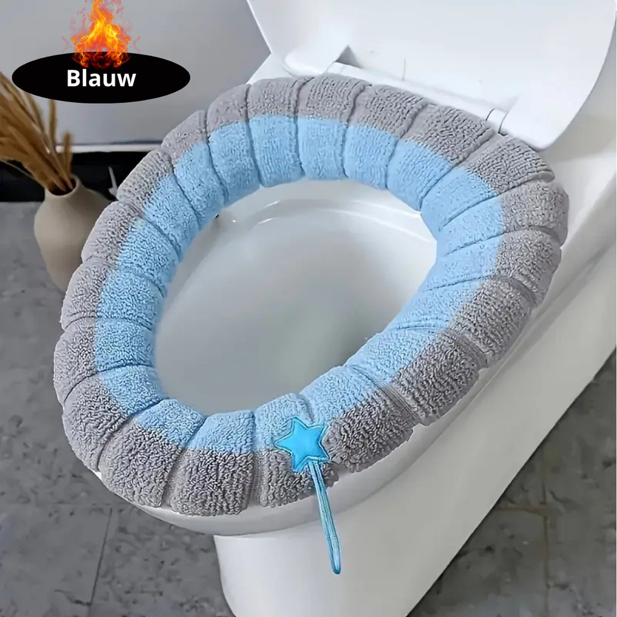 Livano Wasbare Toiletbril Cover - Wc Bril Hoes - Toiletbril - Wc Deksel - Toiletafdekking - Verwarmde Wc Bril - Blauw