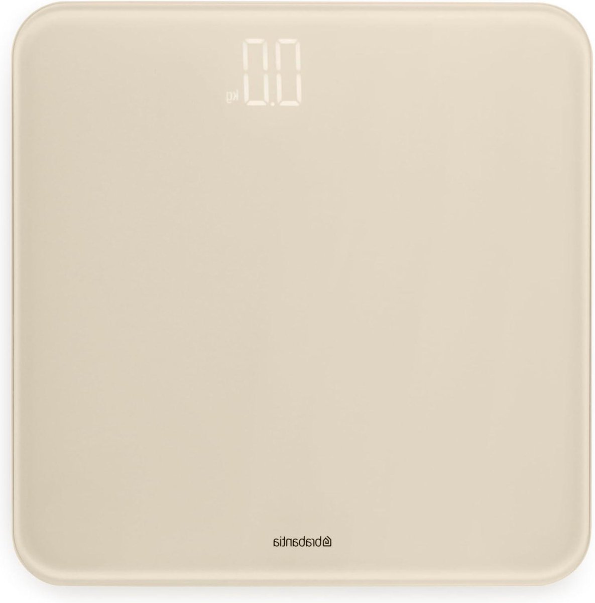 Digitale Weegschaal voor de Badkamer - Glazen Weegschaal Weegt tot 180 kg - Nauwkeurig Systeem - Zachte Anti-Slipvoetjes - Incl. 4x AAA Batterijen - Soft Beige - 30 x 30 cm