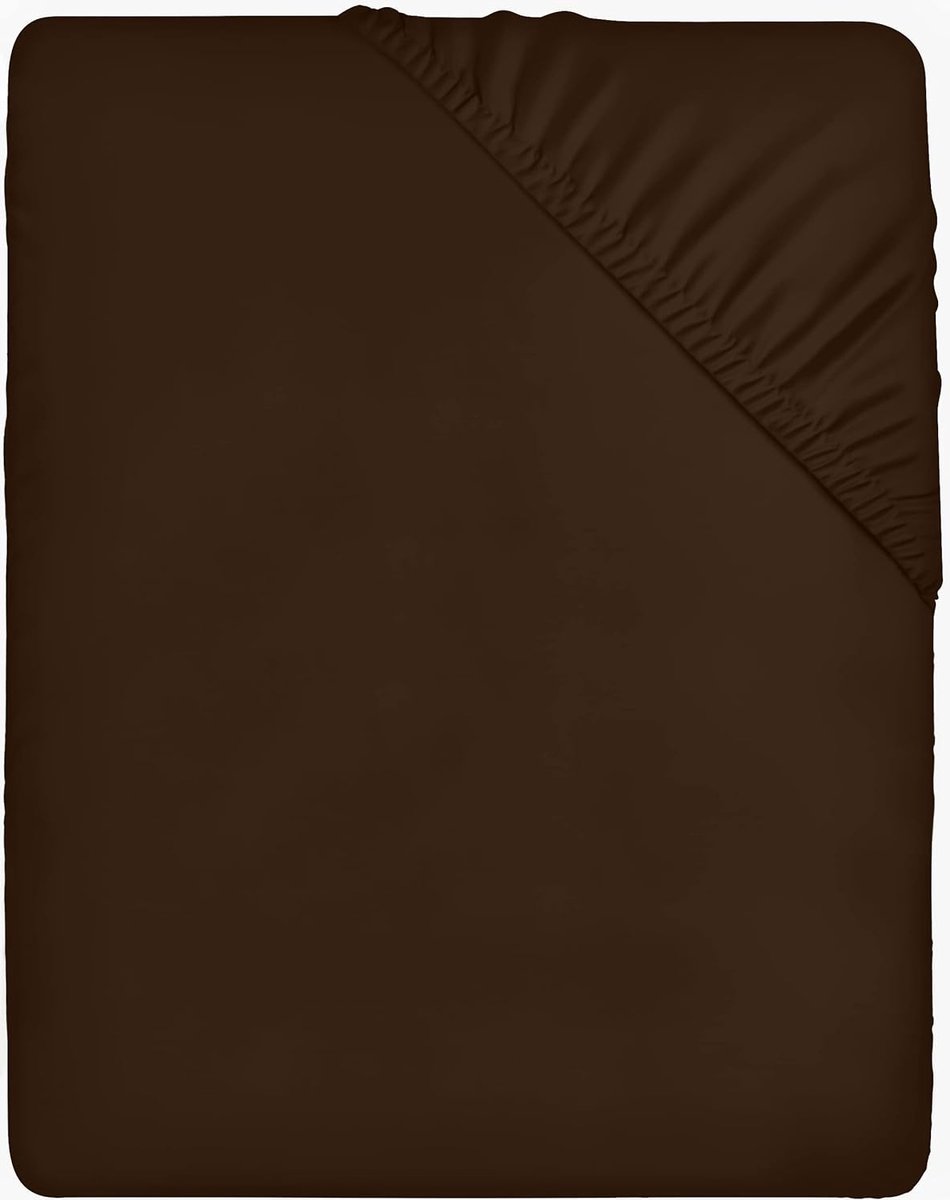 Azalia Hoeslaken 150x200cm - bruin - geborsteld polyester microvezel hoeslaken - 35 cm diepe zak