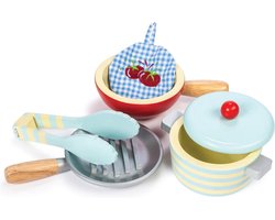Le Toy Van - Kookset Hout - Potten en pannen hout speelset