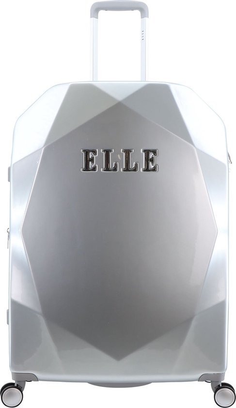 ELLE - Diamond | Harde Koffer / Trolley / Reiskoffer - 76.5 cm (Large) - Zilver - Zilver / Large