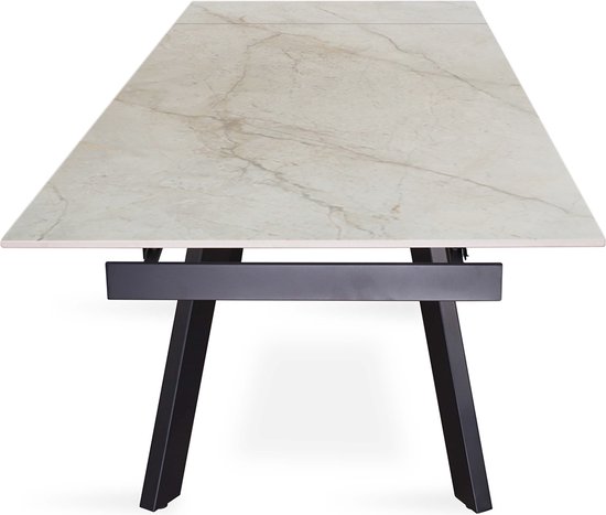 BenyLed Grote ovale eettafel, 180 x 90 cm, rustieke keukentafel met MDF-plaat (houtlook) en elliptische poten voor thuis, restaurant, kantoor enz