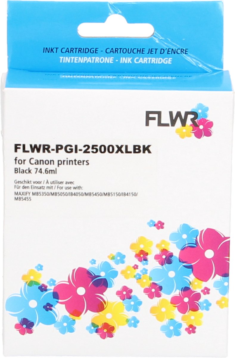 FLWR - Inktcartridge / PGI-2500XL / Zwart - Geschikt voor Canon