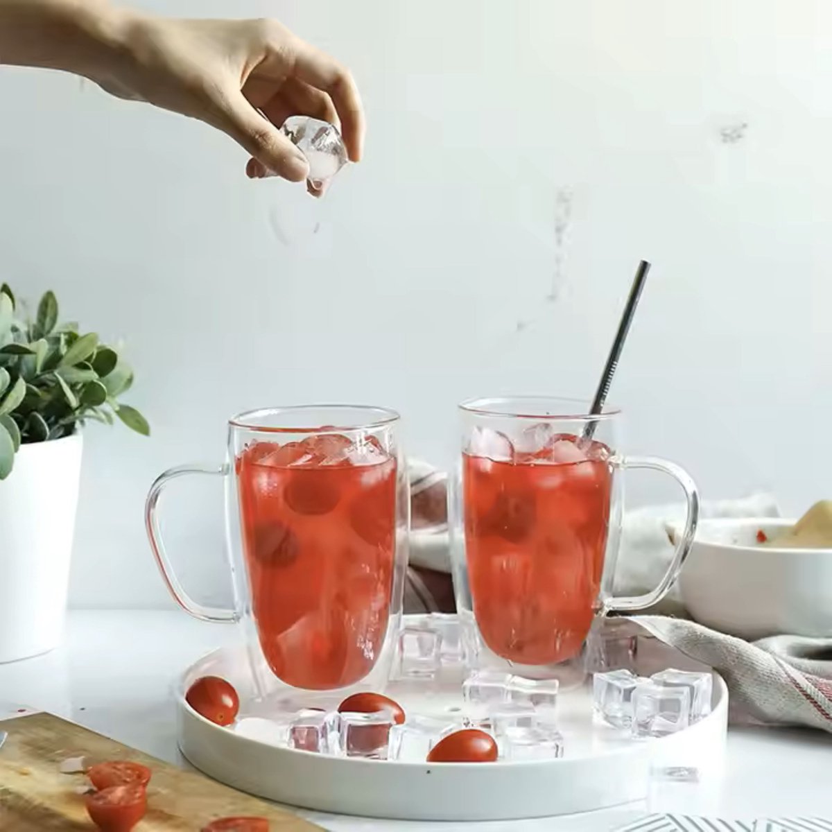 TuttoBello- 6 stuks dubbelwandige glazen met oor - geschikt voor verschillende soorten koffie - Set van 6 ( 450 ml )