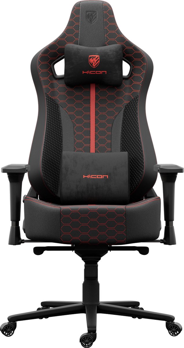 HICON - Legend Serie - Pottenza Gamestoel - Ergonomische Gamestoelen - Verstelbaar & Comfortabel - Zwart/Rood