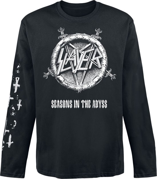 T-shirt manches longues Slayer Seasons In The Abyss, noir, taille L, Katoen - Band Merch, Bands