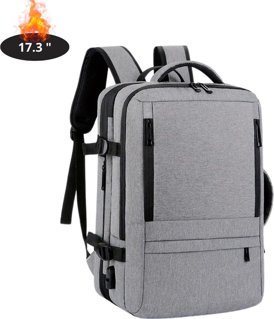 Livano Sacoche pour ordinateur portable résistante aux rayures – Housse pour ordinateur portable – Sac à dos – Sac à bandoulière – Housse pour ordinateur portable – Sac de bureau – Femme et homme – 17 pouces – Grijs