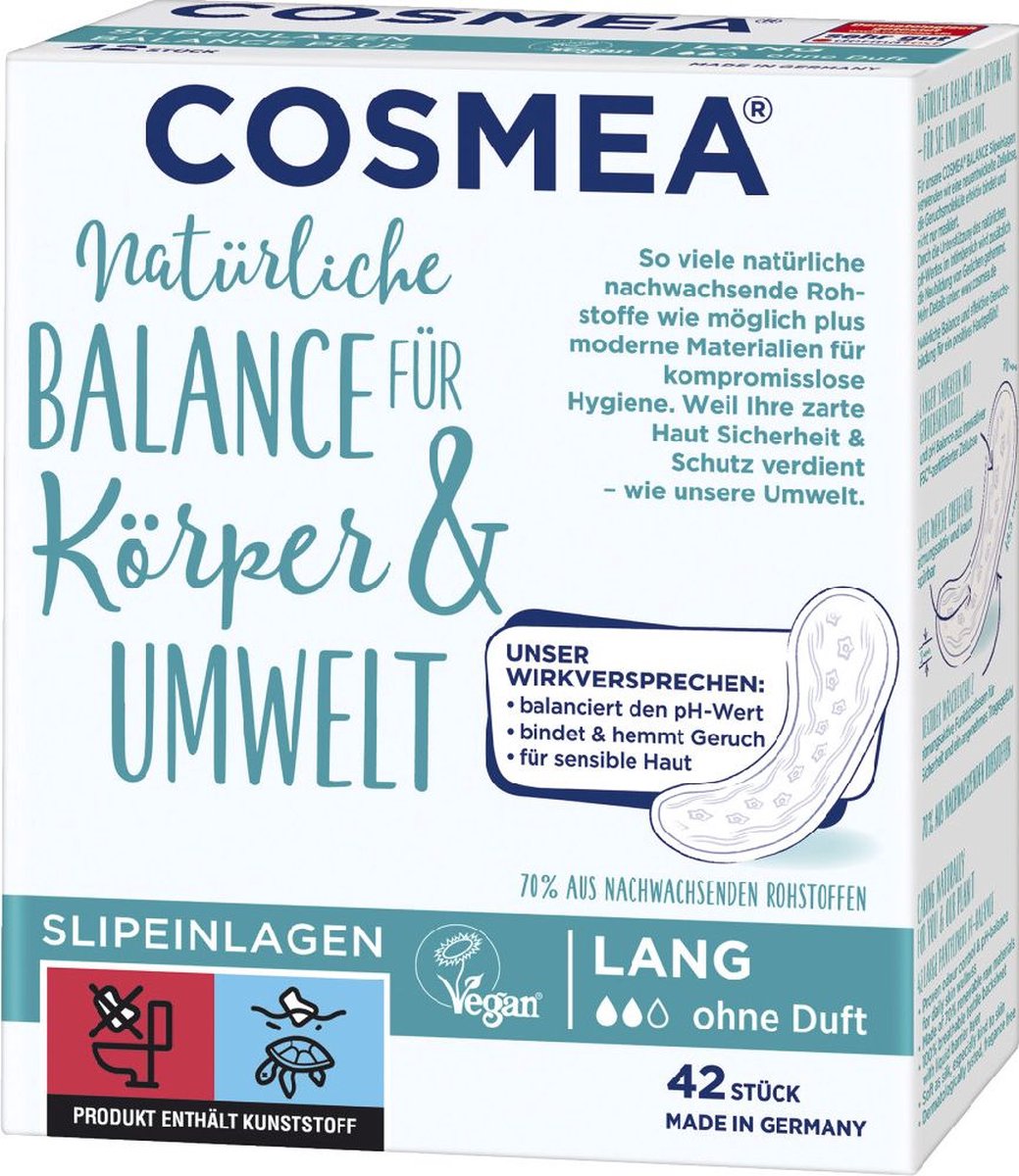 Cosmea® | 42 inlegkruisjes LANG | Gevoelige huid | super zacht | vegan | pH balans