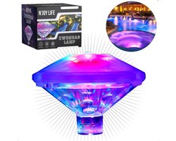 N’JOY Life – Zwembad Lamp Drijvend – Zwembadverlichting – Disco Licht Lamp – Bad accessoires – Onderwater en Bovenwater Verlichting – op Batterijen – Zwembadlamp – Bubbelbad – Jacuzzi Verlichting