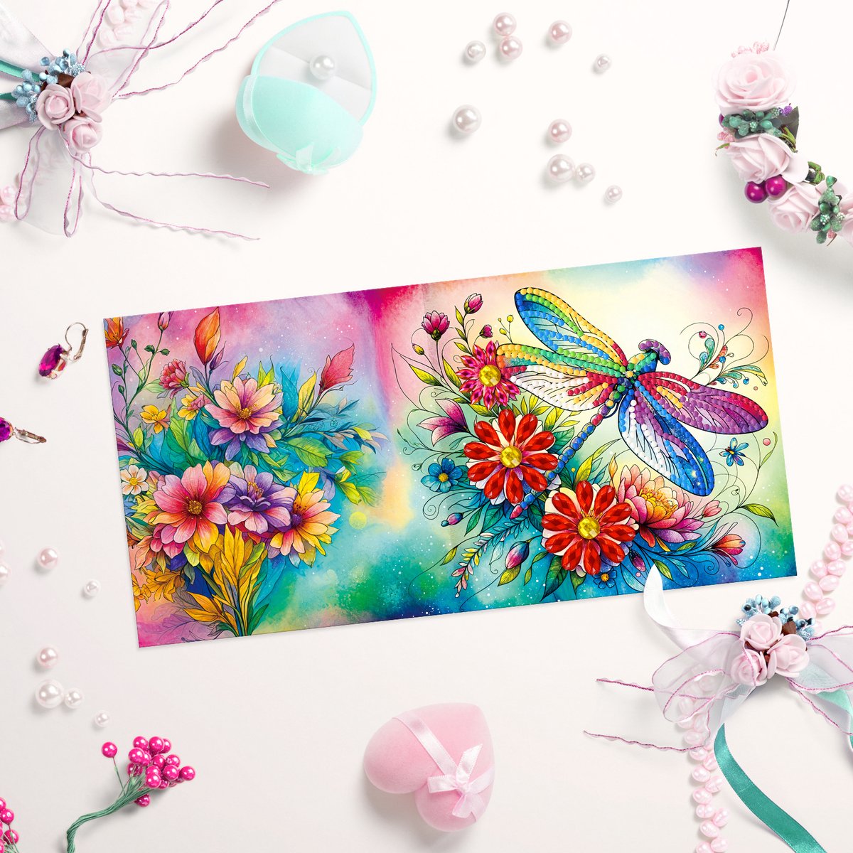Adorzy Diamond Painting Kaarten – 12 Wenskaarten met envelop - Diamond Painting Volwassenen – Diamond Painting Volledig Pakket — afbeelding 4