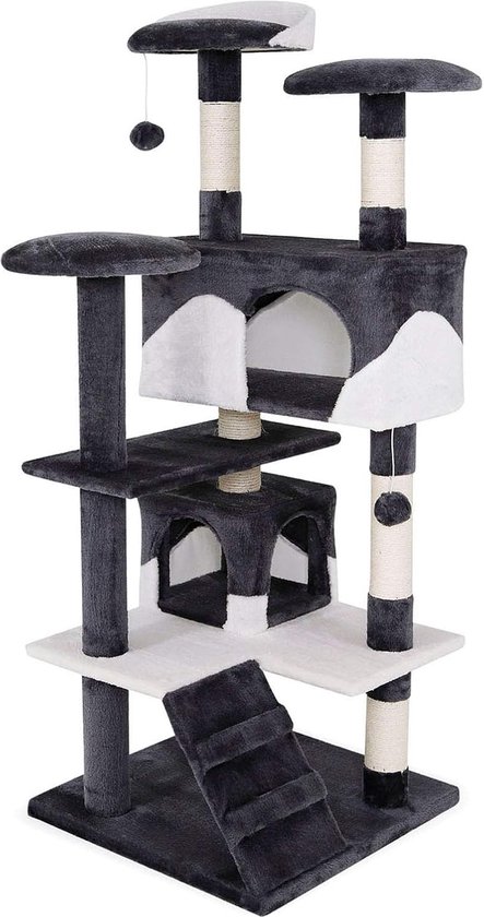 Trixie schuilplaats Harvey met trap 119x47x50cm grijs/wit/zwart - Menno