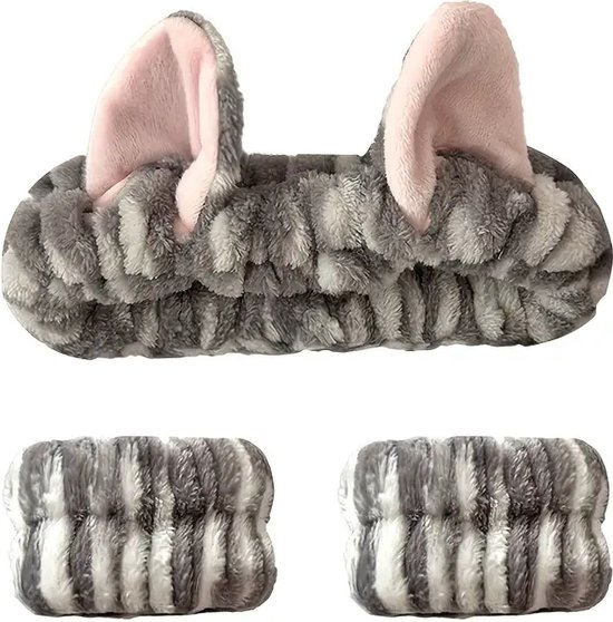 Serre-tête Oreilles De Chat En Peluche Noir - 19x15 Cm - Pour Déguisement, Carnaval, Fête - Enfants Et Adultes