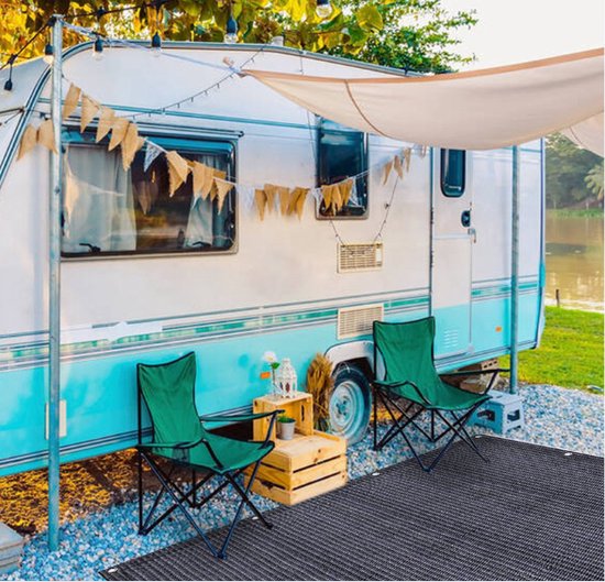 Voortent tapijt campingtapijt Voortenttapijt Antraciet Tenttapijt campingdoek Tenttapijt - HDPE Tapijt 250 x 250CM van Hometrade. — afbeelding 3