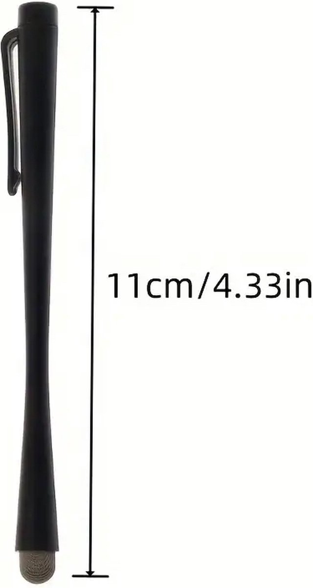 Touchscreen Pen - Stylus Pen voor Smartphone / Tablet PC Schrijven - Tekenen - kleur zwart - met silver fiber cloth head van Jinfa® — afbeelding 5