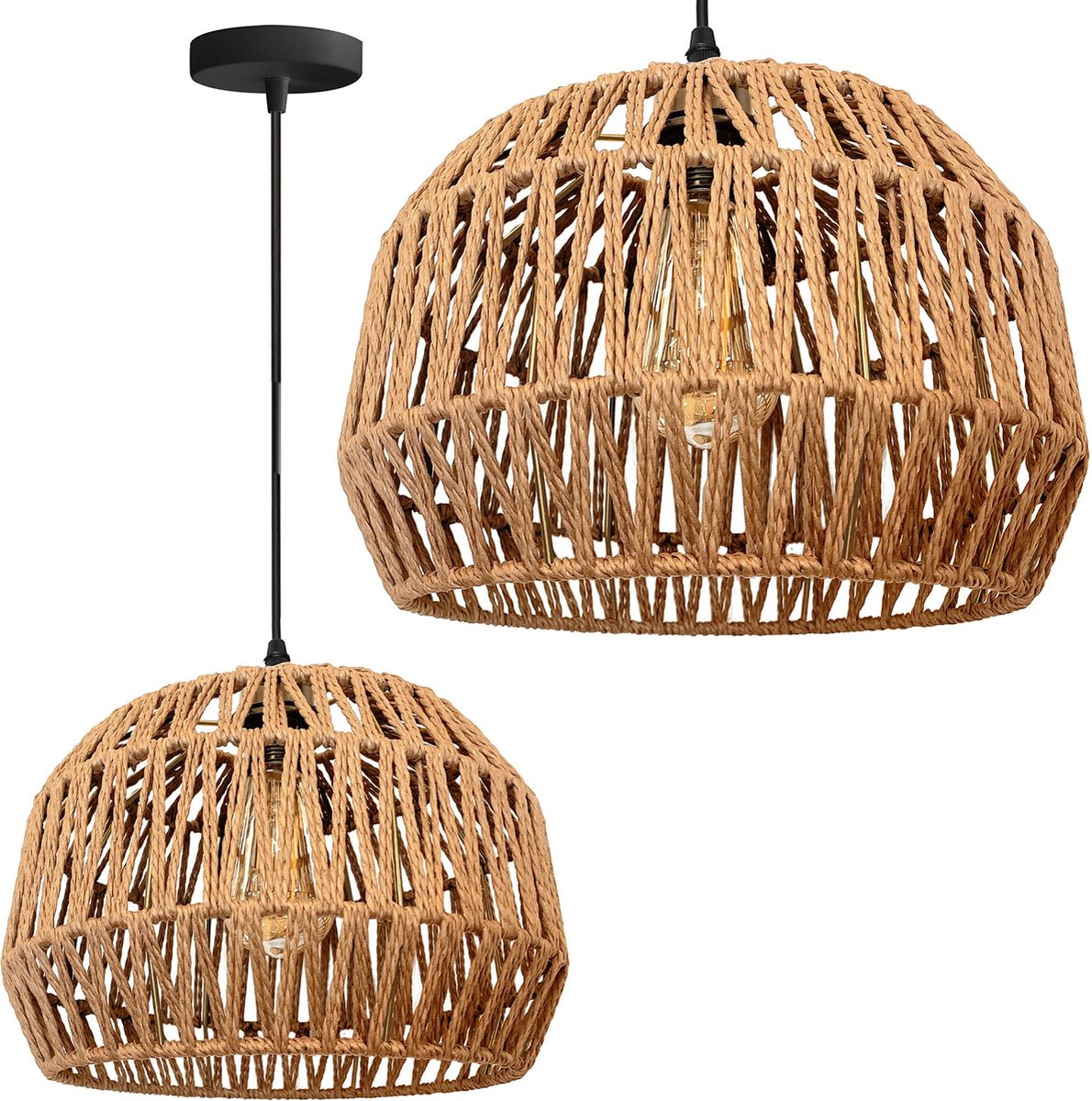 Toolight App1291-1Cp Hanglamp Beige 30X30X22Cm
