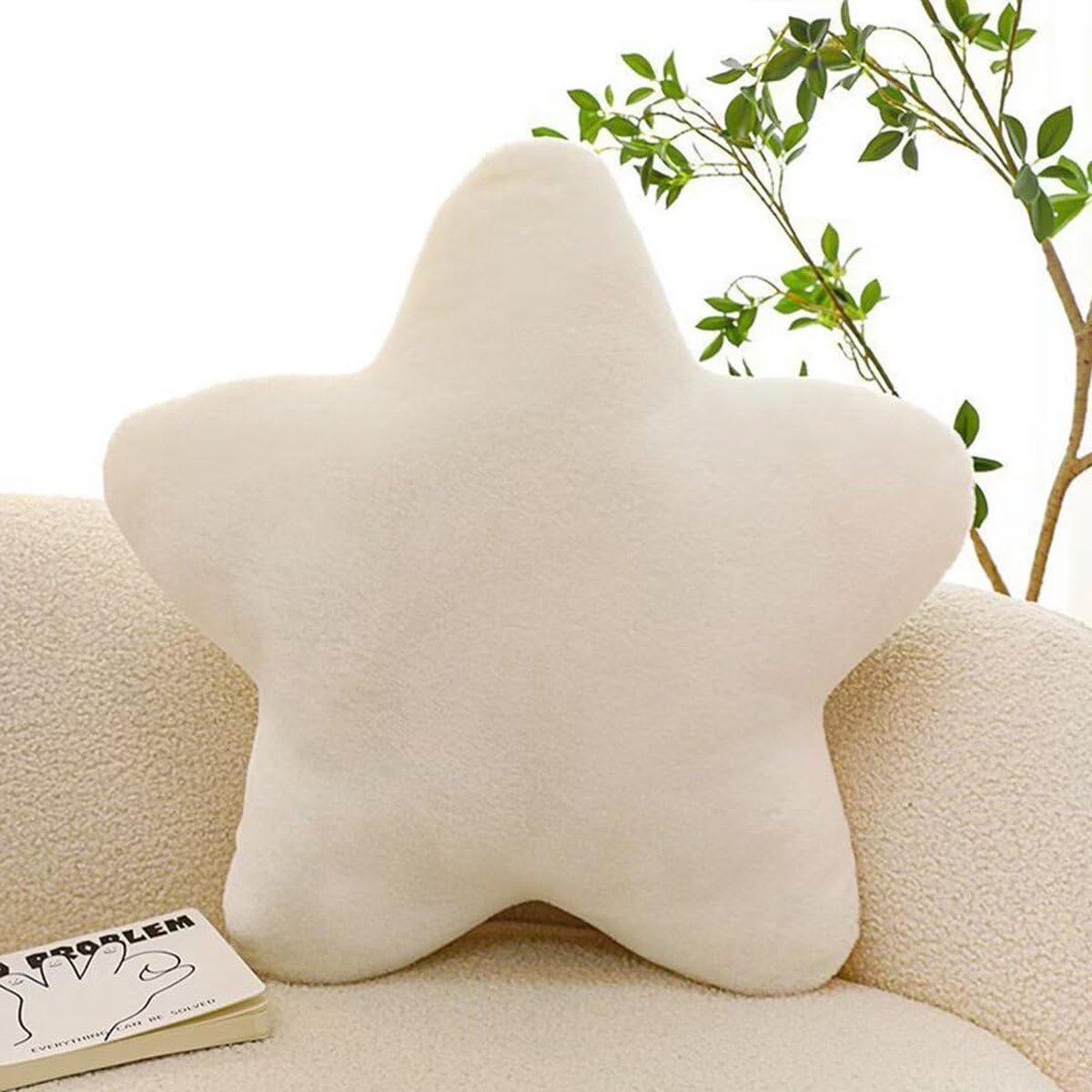 La'Moussawi ® Beschermende en Zachte Kinderkamer Stervorm Kussen in Witte Kleur voor Meisjes en Jongens