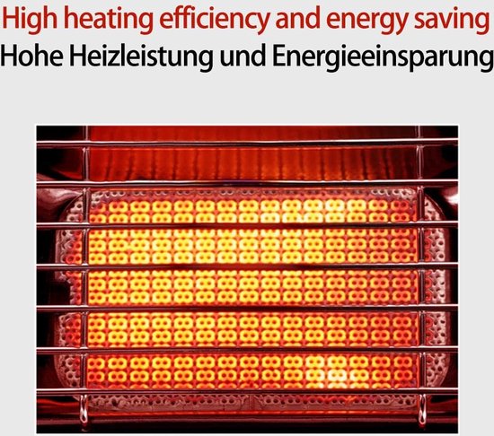 Borvat® Kamping Gaskachel - Heater - Kachel - Terrasverwarmer - Camping gaskachel - Buitenkachel - Gas Heater - Verstelbaar - Draagbaar - Zwart van Merkloos — afbeelding 2