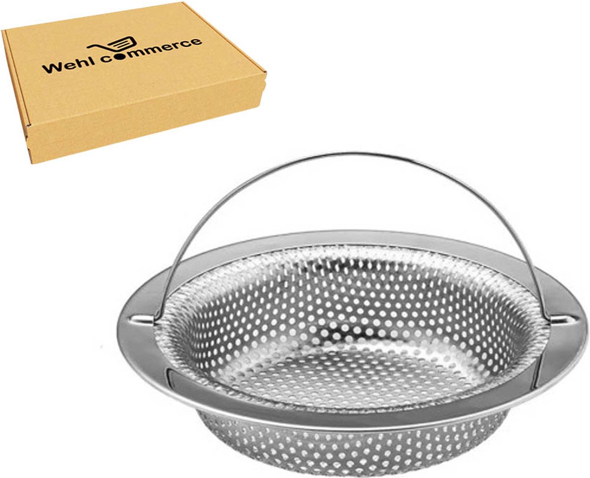 gootsteen zeef - Ø112 - 75mm - 30mm - gootsteenzeef rvs - gootsteen vergiet - zilver