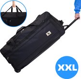 Reistas met Wielen 145L XXL - Handvat Uittrekbaar - Weekendtas / Sporttas - Duffel Bag - Heren / Dames - 86,5 x 42 x 40 cm - Grote Tas - Ruimbagage Koffer - Zwart - Leonardo