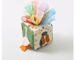 foto van Baby montessori tissue box - Speelgoed met Kleurige Doekjes en Knisperdoekjes voor Zintuiglijke Ontwikkeling - Baby Speelgoed - sensorisch