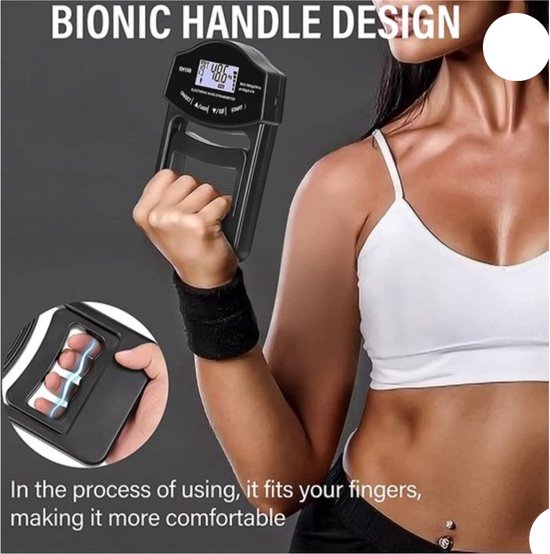 Dynamomètre Numérique GOEDCH 180 Kg Avec Anneaux En Silicone : Testeur De Force De Préhension Rechargeable, écran LCD, Prise Confortable