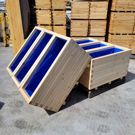 AMISHOUT - Jardinière haute en bois 100x40x54 – jardinière d'extérieur naturelle