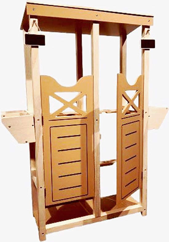 ByToiZZ Houten Stal voor Stokpaardjes 104x84x27 CM - Paardenstal - Stokpaardje Speelgoed - Hobby Horse - Stokpaard Spullen van Merkloos — afbeelding 3