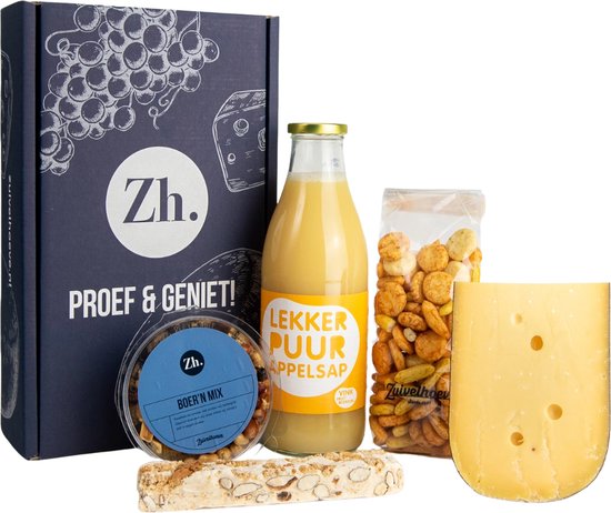 Zuivelhoeve Klein geluk Borrelpakket cadeau - Borrelbox voor thuis - Snackpakket - Cadeaupakketten eten & drinken - Alles voor de Borrelplank - Altijd vers - Proef & Geniet