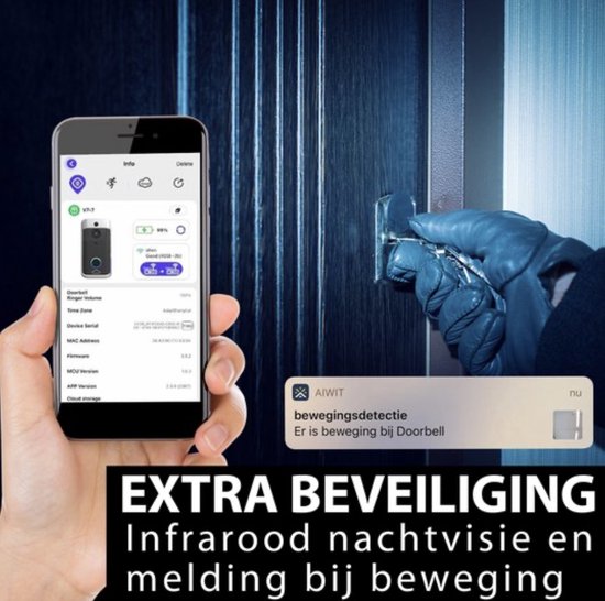 Xecurity X-One Deurbelset - HD WiFi Video Deurbel Draadloos met Camera - Silver Grey van Xecurity — afbeelding 4