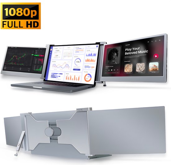 Portable Monitor - Triple Screen - Draagbaar Scherm voor Laptoup ...