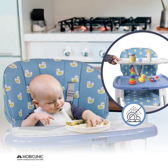 Mobiclinic Simba - Kinderstoel - Met wielen - Evolutionair - Verstelbare hoogte - Opvouwbaar - Afneembaar blad - Veiligheidsharnas - Eend van Merkloos — afbeelding 2