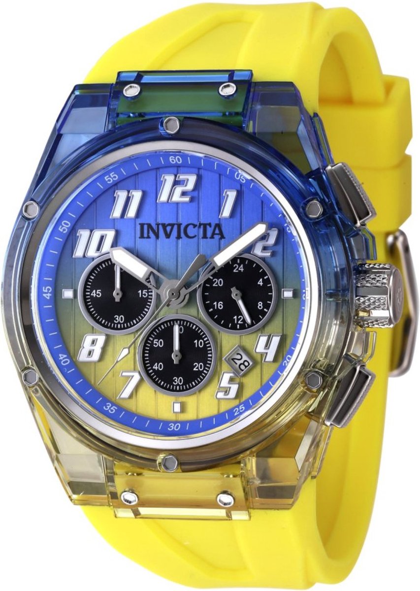Invicta S1 Rally 47348 Heren Horloge - Waterdicht - Analoog - Quartz Uurwerk - Roestvrij Staal met blauwe Wijzerplaat - 44mm