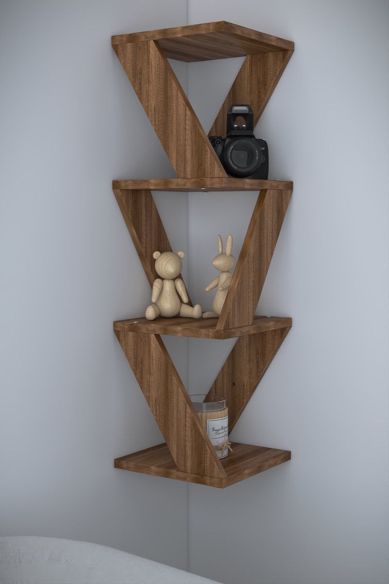 Hoekboekenkast| Hoekplank| Decoratieve Plank| Modern| 85x 22 cm