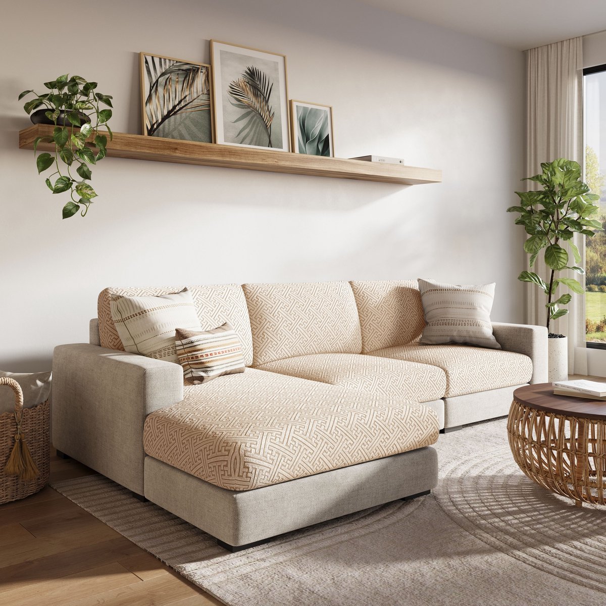 FancySofas Bankhoes Urban - Rugkussenhoes - Machinewasbaar & Stretchy - Bankhoezen voor Hoekbank - Hondendeken bank - Hondenkleed - Bankbeschermer - Zetelhoes - Zetelovertrek - Sofa Cover - 30 Dagen Risicoloos Uitproberen - Ivory Beige