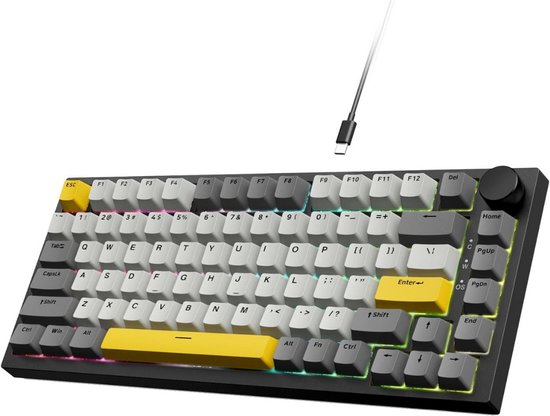 Gaming Keyboard Met Verlichting - Mechanisch Gaming Toetsenbord - Multimedia Toetsen - Qwertz/Qwerty - RGB Verlichting - Led Verlichting - Ergonomische Toetsenbord