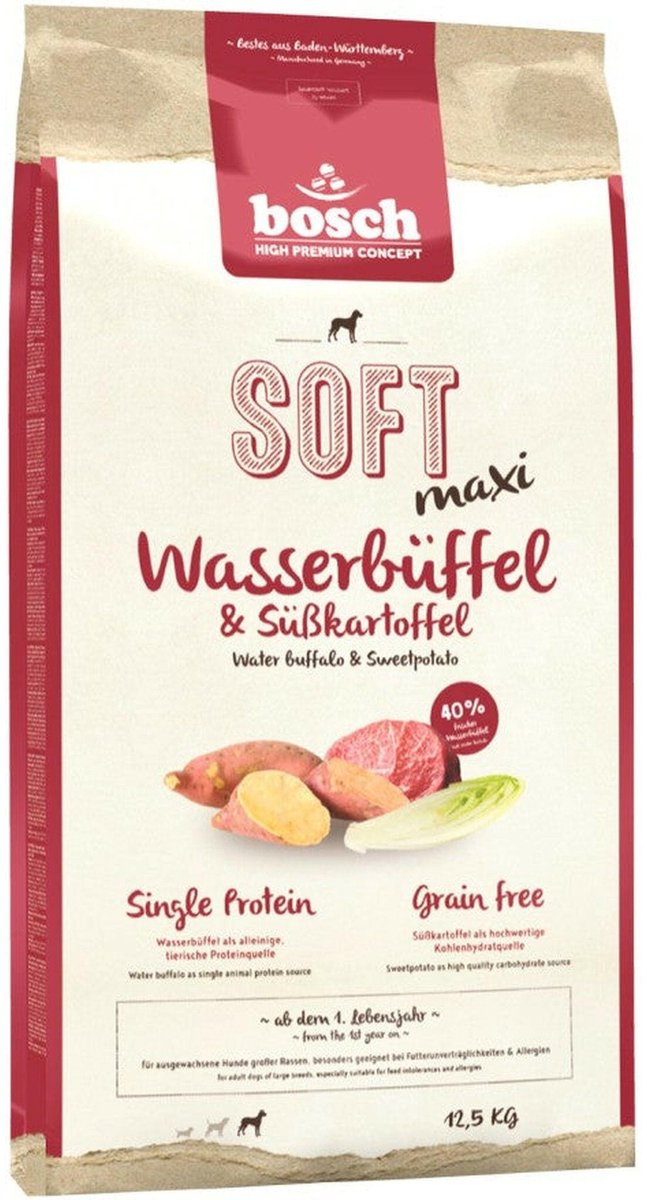 Bosch Bosch Soft Maxi Hondenvoer - Waterbuffel & Zoete aardappel - 12,5 kg